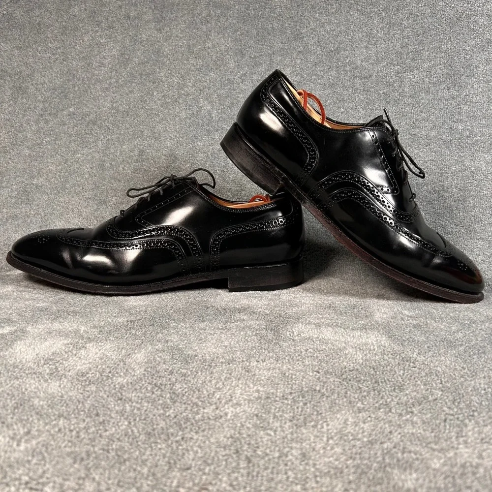 Johnston & Murphy Oxford Dress Shoes Limited Wingtip 10 D Black Leather 24-93210